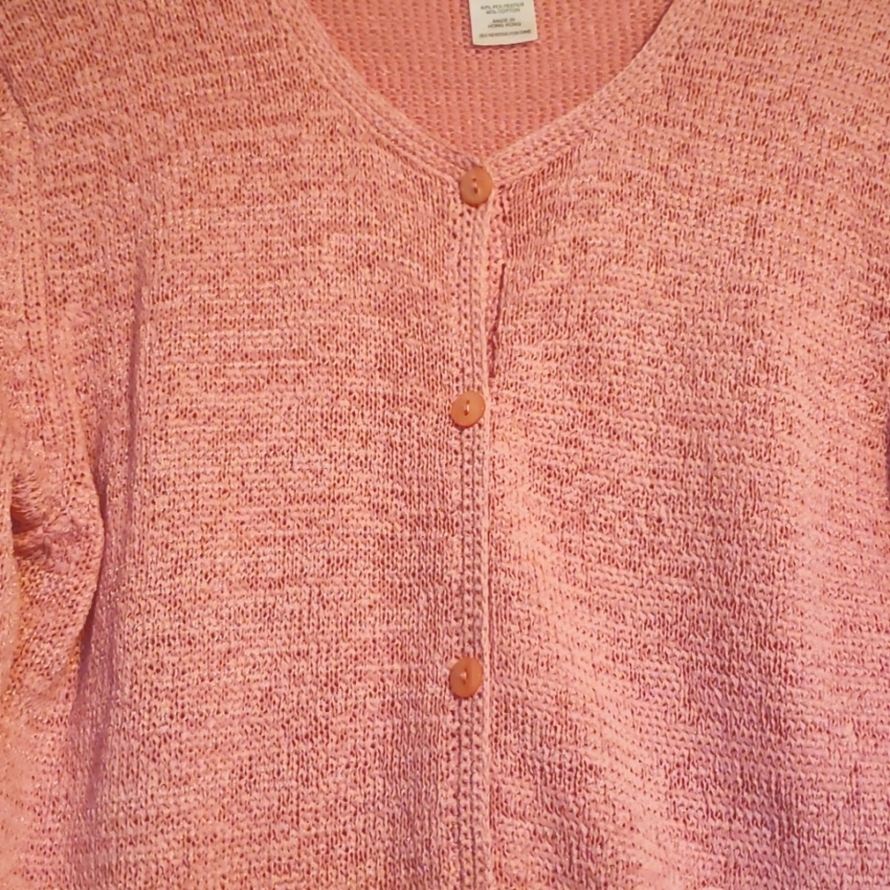 Pink Button down Sweater - Picture 3 of 4